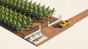 TR4 panama disease banana supply risk: a biosecurity disinfection point at a banana block entrance